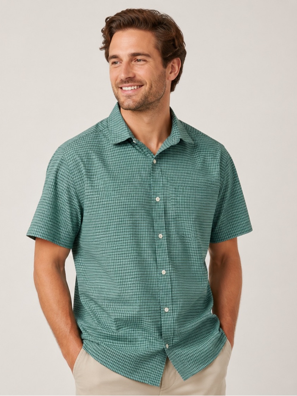 Patagonia Men’s Organic Cotton Plaid Short-Sleeve Button-Down Shirt Size L
